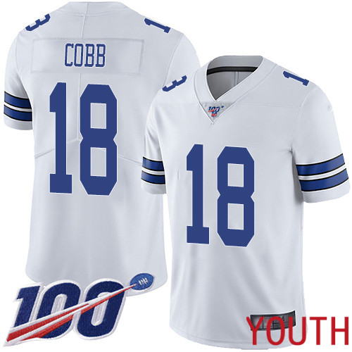 Youth Dallas Cowboys Limited White Randall Cobb Road 18 100th Season Vapor Untouchable NFL Jersey